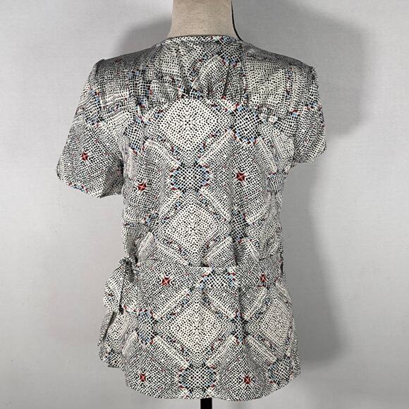 Bobeau Kaleidoscope Wrap V-Neck Blouse Multicolor Women's Size Small NWT - Picture 3 of 9